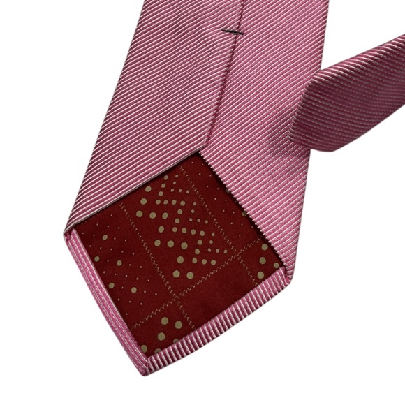 PAUL SMITH Pink/White Striped Silk LUXURY Tie ITALY - Picture 4 of 4